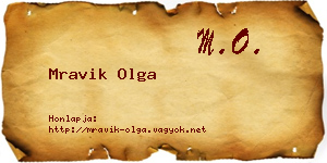 Mravik Olga névjegykártya