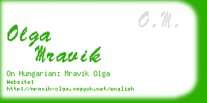 olga mravik business card